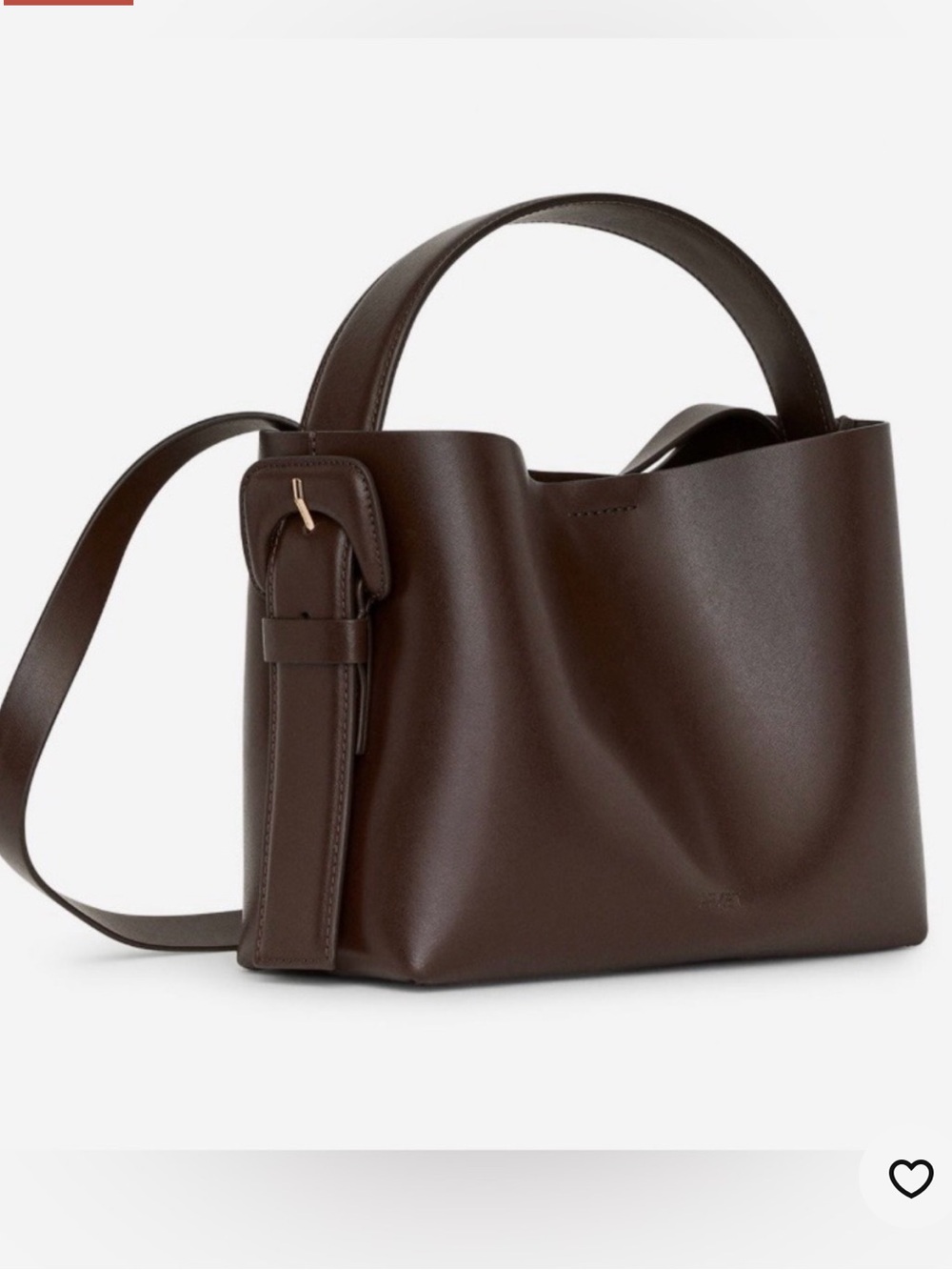 Arket Dark Chocolate Brown Leather Crossbody Bag, Like new